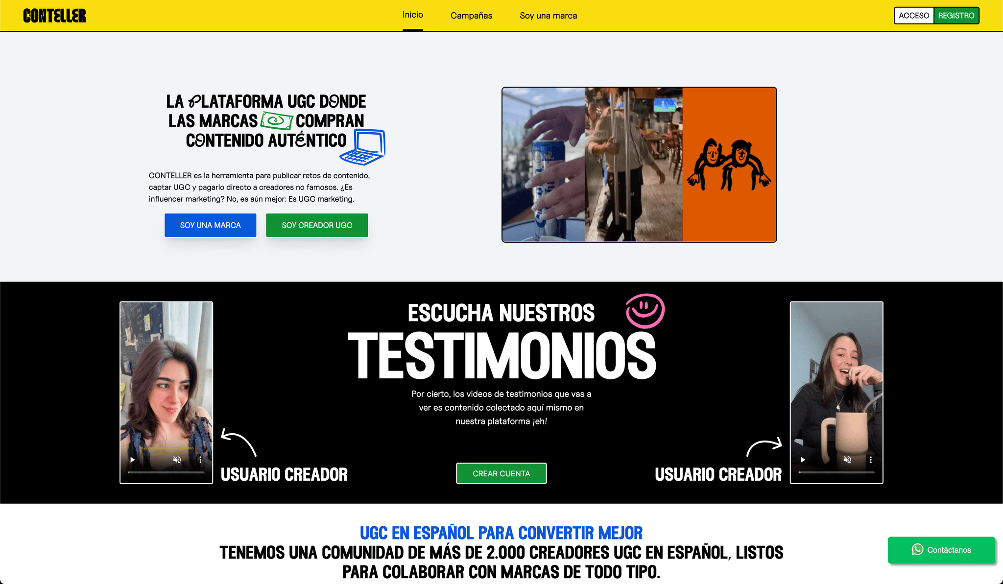 Conteller - Plataforma UGC que conecta marcas con creadores de contenido auténtico | Project by Marketing by JohnOlven